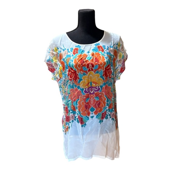 Johnny Was Tops - NWT Johnny Was Vibrant Sakuru Paise Short Sleeve Top.